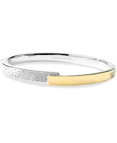 Ippolita 18K Yellow Gold & Sterling Silver Stardust Diamond Pave Overlap Hinge Bangle Bracelet