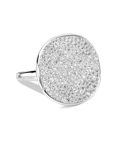 Ippolita Sterling Silver 925 Stardust Diamond Pave Disc Statement Ring