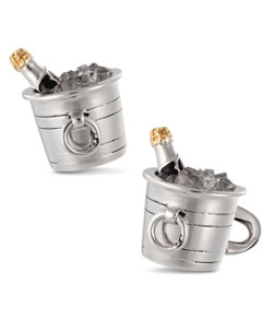 Jan Leslie Sterling Silver Champagne Bucket Cufflinks