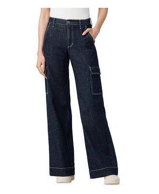 Joe's Jeans The Petra Cargo High Rise Wide Leg Jeans in Rinse