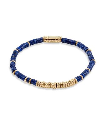 John Hardy 14K Yellow Gold Classic Chain Lapis Lazuli Heishi Bead Bracelet