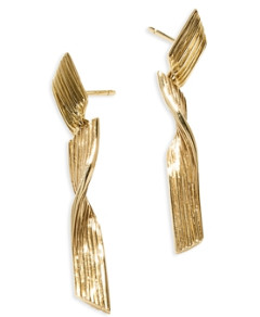 John Hardy 18K Yellow Gold Bamboo Linear Drop Earrings