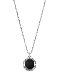 John Hardy Men's Sterling Silver Onyx Pendant Necklace, 22