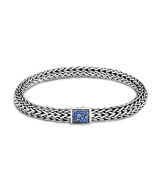 John Hardy Sterling Silver Classic Chain Black & Blue Sapphire Reversible Bracelet