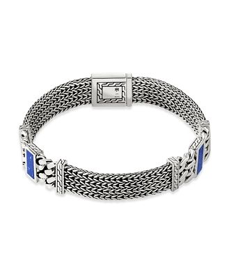John Hardy Sterling Silver Classic Chain Lapis Lazuli Station Rata Chain Bracelet