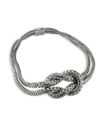 John Hardy Sterling Silver Classic Chain Love Knot Double Strand Collar Necklace, 16