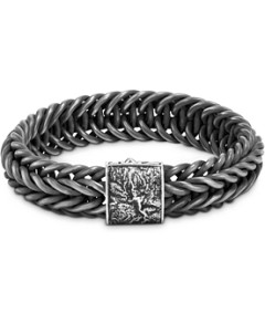 John Hardy Unisex Sterling Silver Classic Chain 15mm Kami Chain Bracelet with Reticulated Pusher Clasp