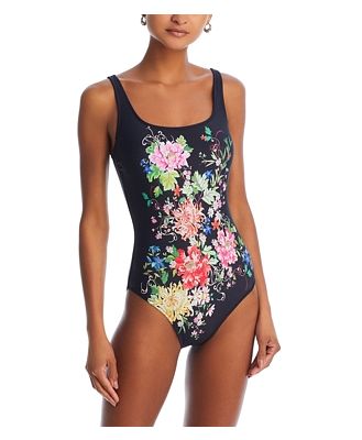 Johnny Was Metalli Notte Tank One Piece Swimsuit