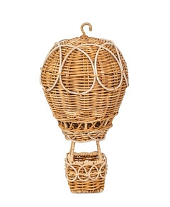 Juliska Provence Rattan Whitewash Small Hot Air Balloon Basket