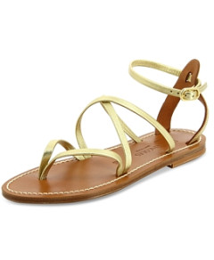 K.Jacques Women's Epicure Strappy Leather Thong Flat Sandals