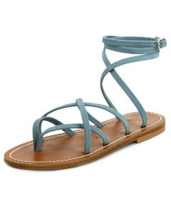 K.Jacques Women's Zenobie Leather Ankle Wrap Thong Sandals