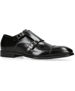 Kurt Geiger London Men's Harry Double Buckle Monk Strap Cap Toe Dress Shoes