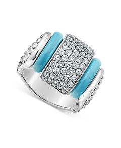 Lagos Blue Caviar & Diamond Sterling Silver Statement Ring