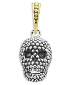 Lagos Men's 18K Yellow Gold & Sterling Silver Anthem Caviar Bead Skull Pendant - 100% Exclusive