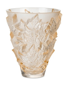 Lalique Champs-Elysees Small Vase, Gold Luster