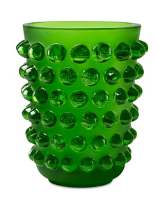 Lalique Mossi Crystal Vase, Amazon Green