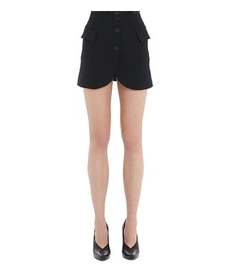 Lanvin Wool Blend Button Front Mini Skirt