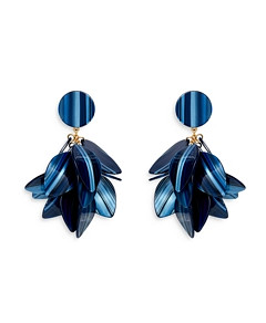 Lele Sadoughi Blue Petal Cluster Drop Earrings