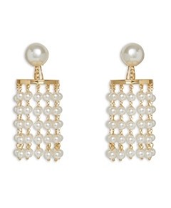 Lele Sadoughi Imitation Pearl Chandelier Earrings in 14K Gold Plated