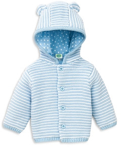 Little Me Boys' Striped Hooded Cardigan - Baby