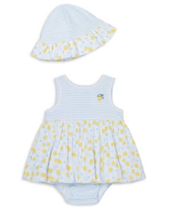 Little Me Girls' Lemons Popover & Hat Set - Baby