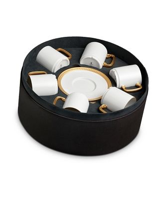 L'Objet Soie Tresse Gold Espresso Cup and Saucer Gift Box