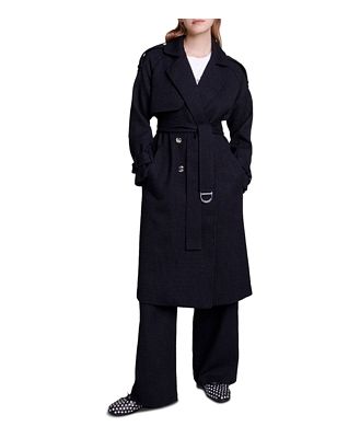 Maje Gedaille Tweed Trench Coat