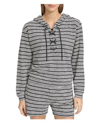Marc New York Heritage Striped Lace Up Hoodie