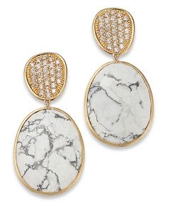 Marco Bicego 18K Yellow Gold Lunaria Howlite & Diamond Drop Earrings - 100% Exclusive