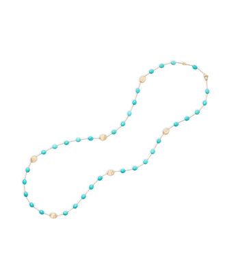Marco Bicego 18K Yellow Gold Siviglia Turquoise Long Statement Necklace, 36