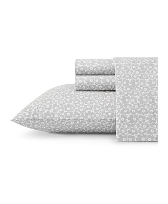 Marimekko Pikkuinen Unikko Grey Cotton Percale Sheet Set, King
