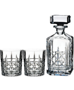 Marquis by Waterford Brady Decanter & Double Old Fashioned Glass Set