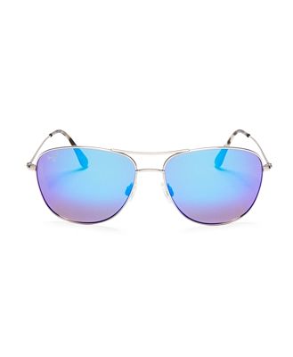 Maui Jim Cliff House Polarized Brow Bar Aviator Sunglasses, 59mm