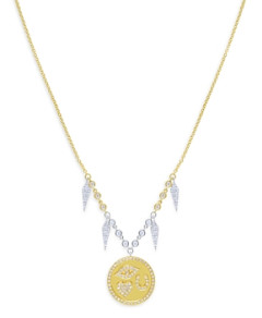 Meira T 14K White & Yellow Gold Diamond Lucky Symbol & Dangle Pendant Necklace, 18