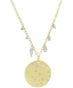 Meira T 14K White & Yellow Gold Diamond Medallion & Dangle Cluster Pendant Necklace, 18