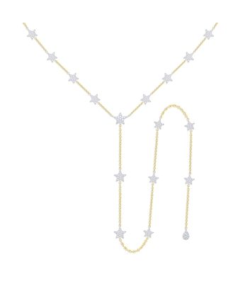 Meira T 14K White & Yellow Gold Star Cluster Lariat Necklace, 16-18