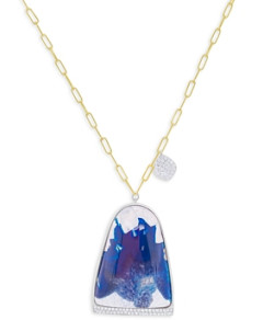 Meira T 14K Yellow & White Gold Blue Sapphire Statement Pendant Necklace, 32