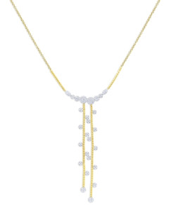Meira T 14K Yellow & White Gold Diamond Double Chain Lariat Necklace, 16-18