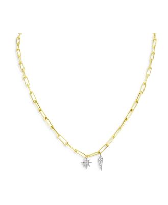 Meira T 14K Yellow & White Gold Diamond Starburst Necklace, 16