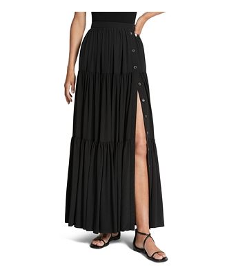 Michael Kors Collection Silk Tiered Maxi Skirt