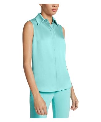 Michael Kors Collection Sleeveless Button Front Blouse