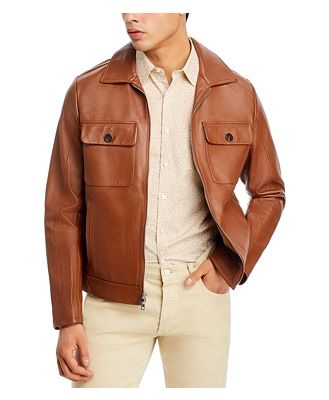 Michael Kors Leather Bonded Full Zip Jacket