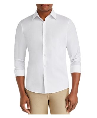 Michael Kors Slim Fit Long Sleeve Stretch Cotton Button Down Shirt
