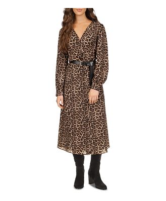 Michael Michael Kors Cheetah Print Belted Shirt Dress