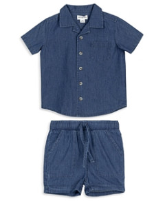Miles The Label Boys' Two Piece Chambray Shirt & Shorts Set - Baby