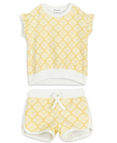 Miles the Label Girls' Beachcomber Print Terry Top & Shorts Set - Baby