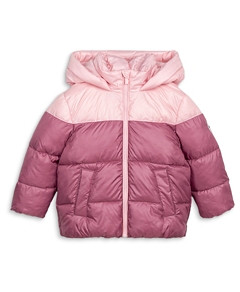 Miles The Label Girls' Color Block Hooded Puffer Jacket - Baby