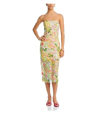 Milly Kait Botanica Sequined Embroidered Dress