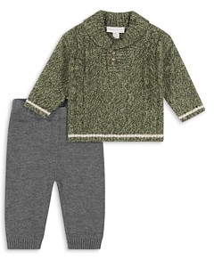 Miniclasix Boys' Shawl Collar Sweater & Pants Set - Baby