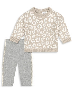 Miniclasix Girls' Intarsia Animal Sweater & Leggings Set - Baby